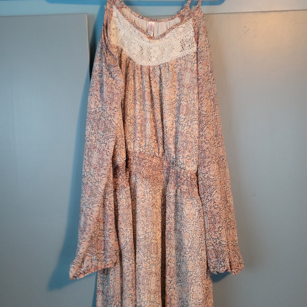 Long sleeve sheer dress